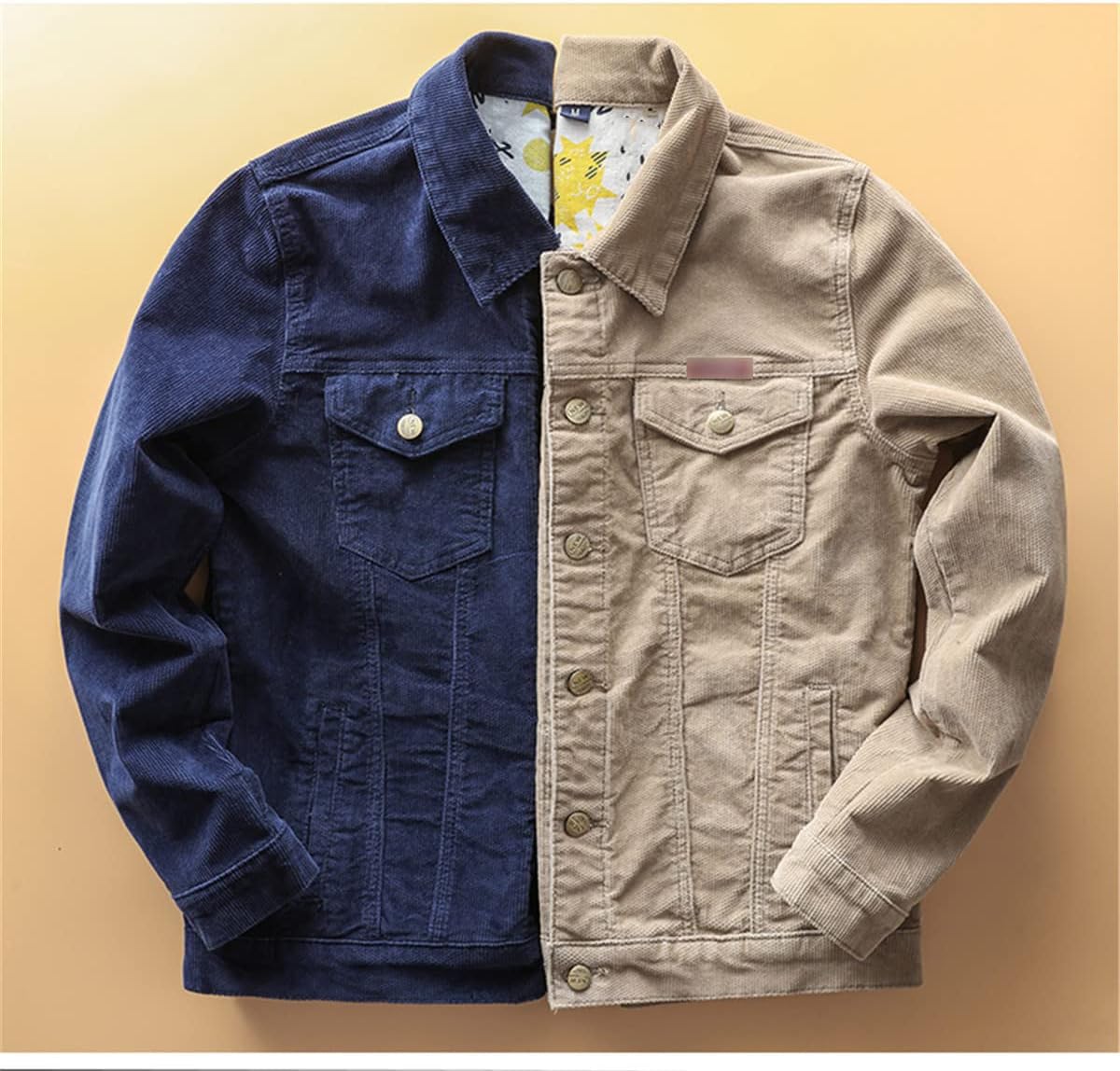 Kelsiop 2022 Men Bomber Jacket With Pockets Cotton Corduroy Jacket Men Basic Coats Stylish Slim Fit Fashion Outerwear