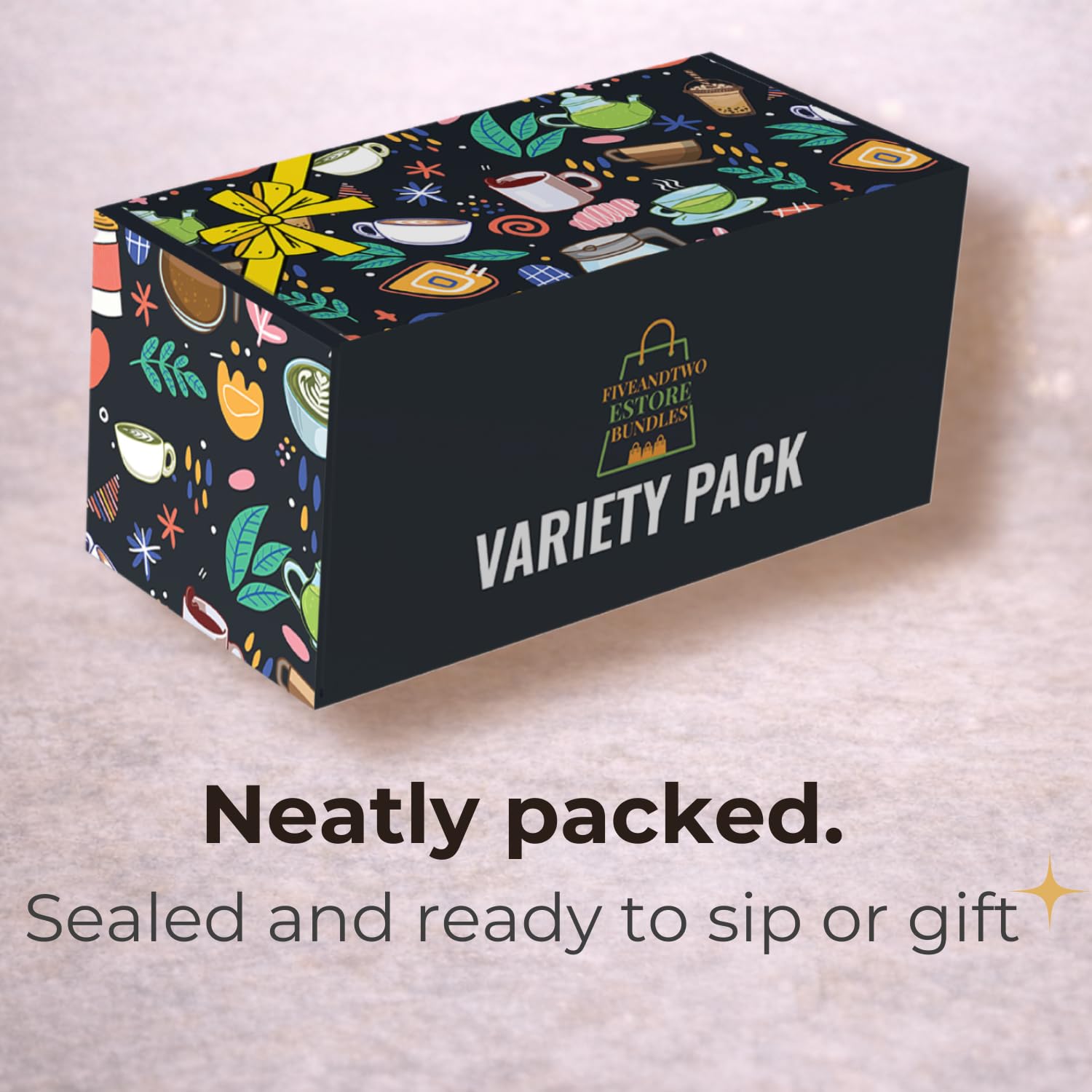 Fiveandtwoestore Bundles Flavored Coffee Pod Variety Pack, 16ct –Includes 8 Flavored K-Cup Pods - Cinnamon Dolce, Toasted Graham, Maple Pecan, Brown Sugar Cinnamon,Toffeenut, Vanilla, Hazelnut, Caramel in Giftable Box