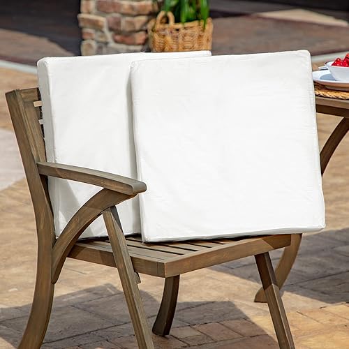 Miniatura 2 de Arden Selections ProFoam Essentials - Funda de cojín para silla de comedor al aire libre, 20 x 20 pulgadas, zafiro aurora, damasco azul