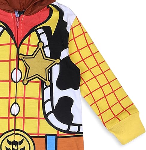 Vista 4 de Disney Toy Story Woody or Buzz Lightyear - Mameluco con capucha para recién nacido, bebé y niño pequeño, color azulamarillo o blanco