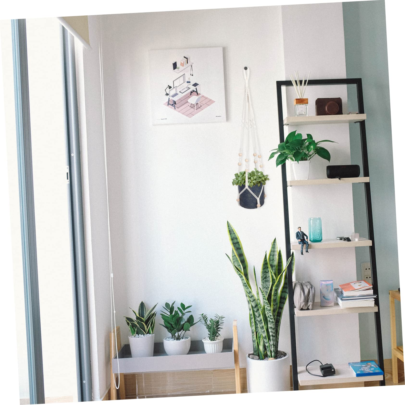 Yardwe Lot De 4 Suspensions Décoratives en Macramé Faites À La Main pour Plantes pour La Maison Et Le Bureau
