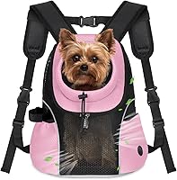 Vista 23 de WOYYHO Mochila Transportadora para Mascotas Perros, Mochila Frontal para Perros Pequeños, Mochila de Viaje para Perros de Malla Ventilada