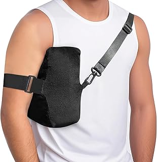 Rotator Cuff Pillow Surgery for Shoulder Pain Relief With Strap, Shoulder Pillow Sling for Side Sleepers Sleeping, Arm Cushion After Surgery Recovery Supplies, Black