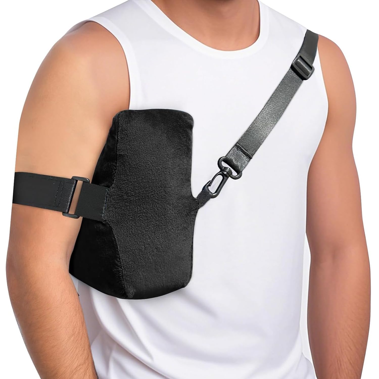 Photo 1 of Sajeure Rotator Cuff Pillow for Sleeping with Adjustable Straps, Shoulder Pain Relief pillow for Side Sleepers, Arm Cushion After Surgery Recovery Supplies for Bursitis, Rotator Cuff Injury, Black
