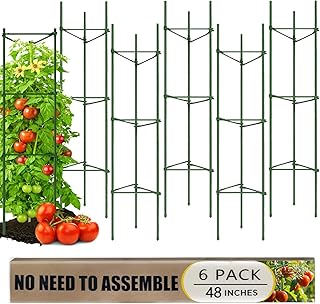 6 Pack Tomato Cage for Garden, 48 Inches Metal Garden Stakes, Plant Supp...