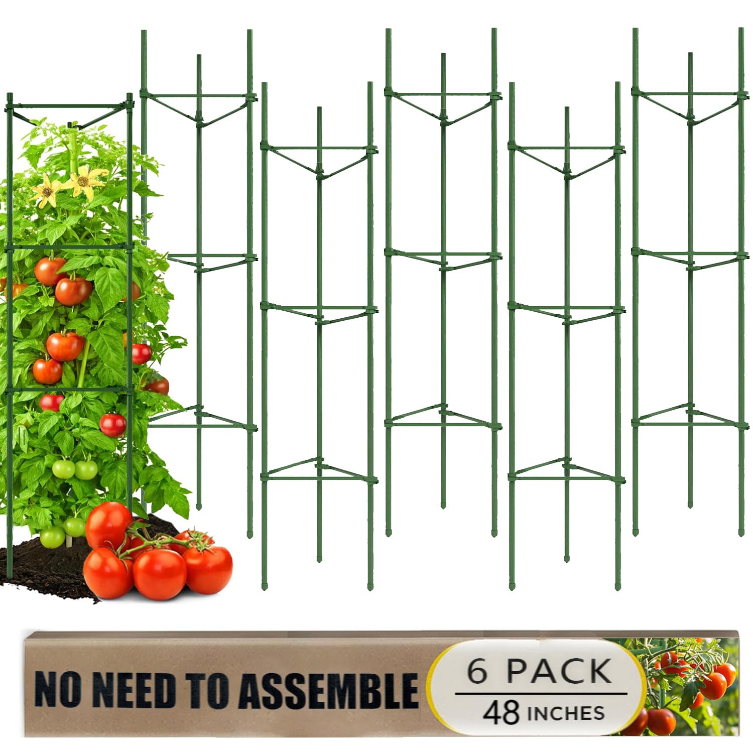 AUTOHAOL Rectangular 6-Pack Tomato Cage