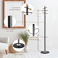 Vista 4 de 71'' Coat Tree Freestanding Heavy Duty With Marble Base, Metal Coat Racks Free Standing Coat Hanger Rack For Hanging Clothes, Bags, Hats, Coat Rack