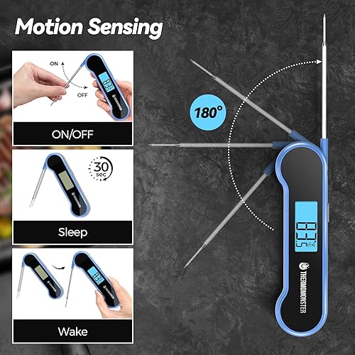 Miniatura 5 de Termómetro digital de lectura instantánea de 0.5 segundos para carne con precisión de ± 0.5 ℉, termómetro de alimentos para cocinar utensilios