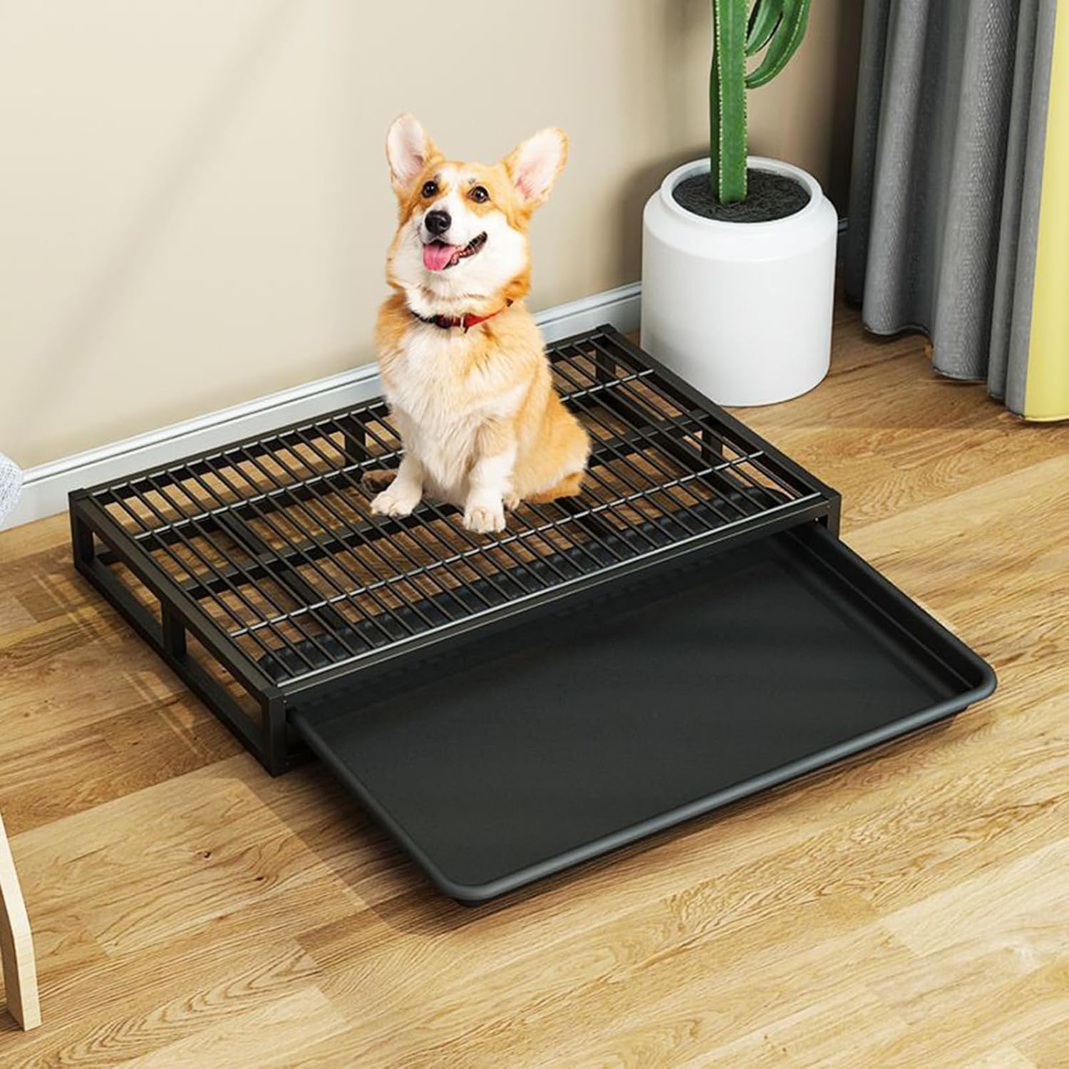 Dog Potty Training Toilet Pull-Out Easy Clean Puppy Pad Holder,Reusable Tray Dog Training with Galvanized Frame,Indoor Outdoor Dogs Supplies Multiple Sizes (S,M,L,XL) (Small)