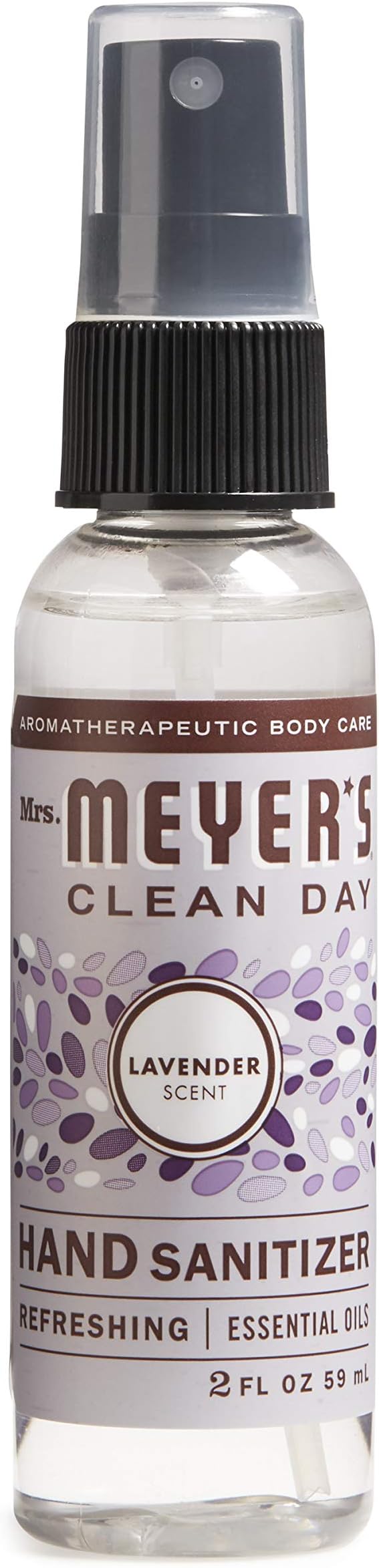 MRS. MEYER'S CLEAN DAY Antibacterial Hand Sanitizer Spray, Travel Size, Removes 99.9% of Bacteria, Lavender Scent, 2 oz