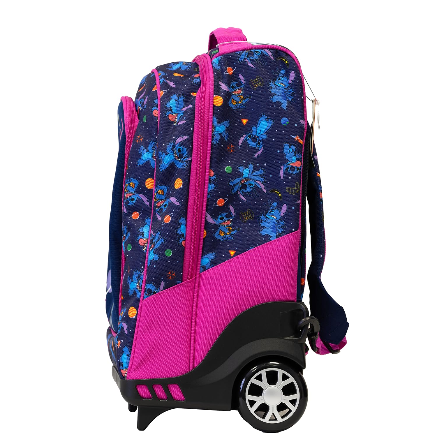 Zaino Trolley Scuola Elementare per Bambini 34x25x52 cm con Ruote in Gomma Zainetto da Bambino o Bambina - Stitch