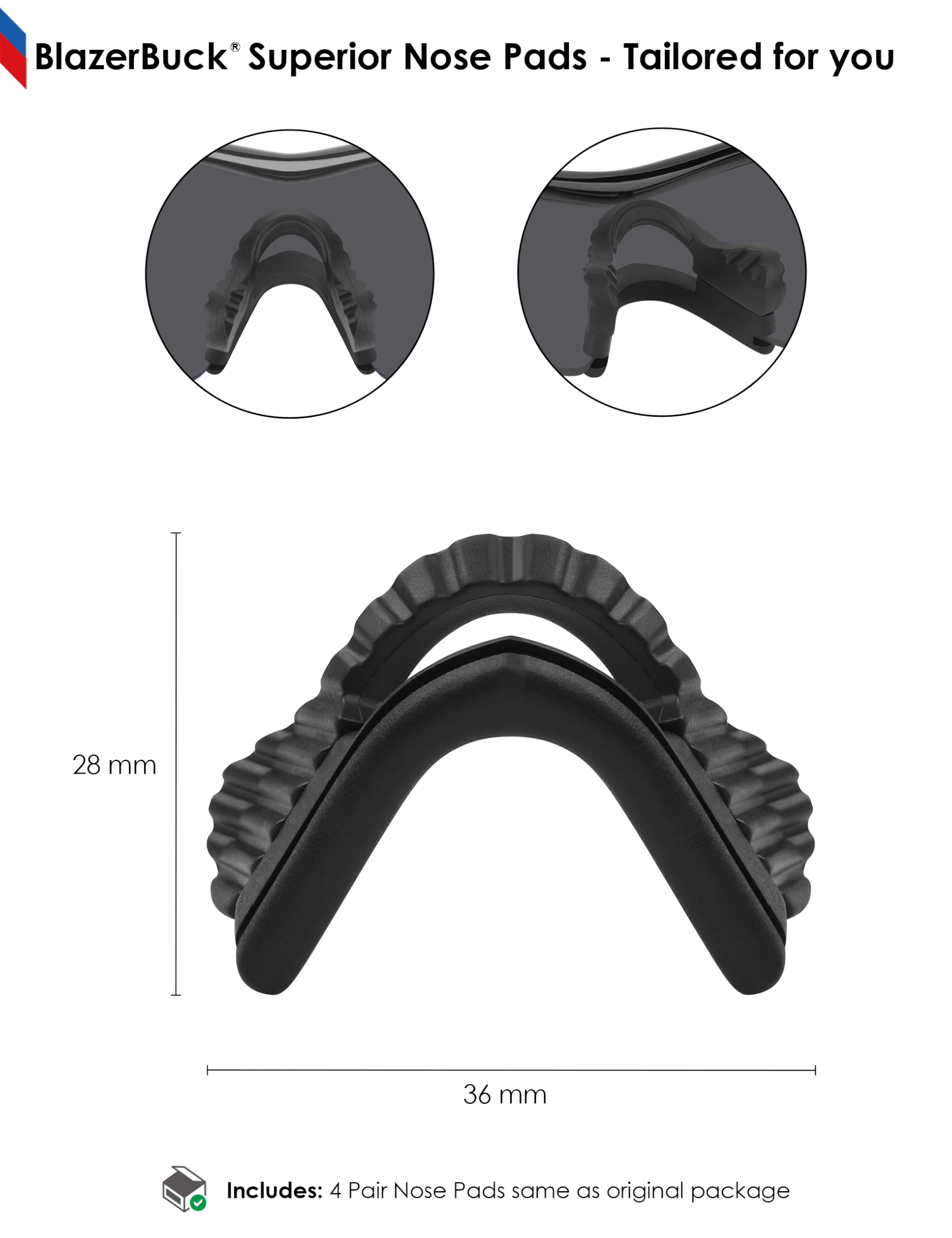 BLAZERBUCK Almohadillas nasales de repuesto de silicona suave para gafas de sol Oakley M Frame Series
