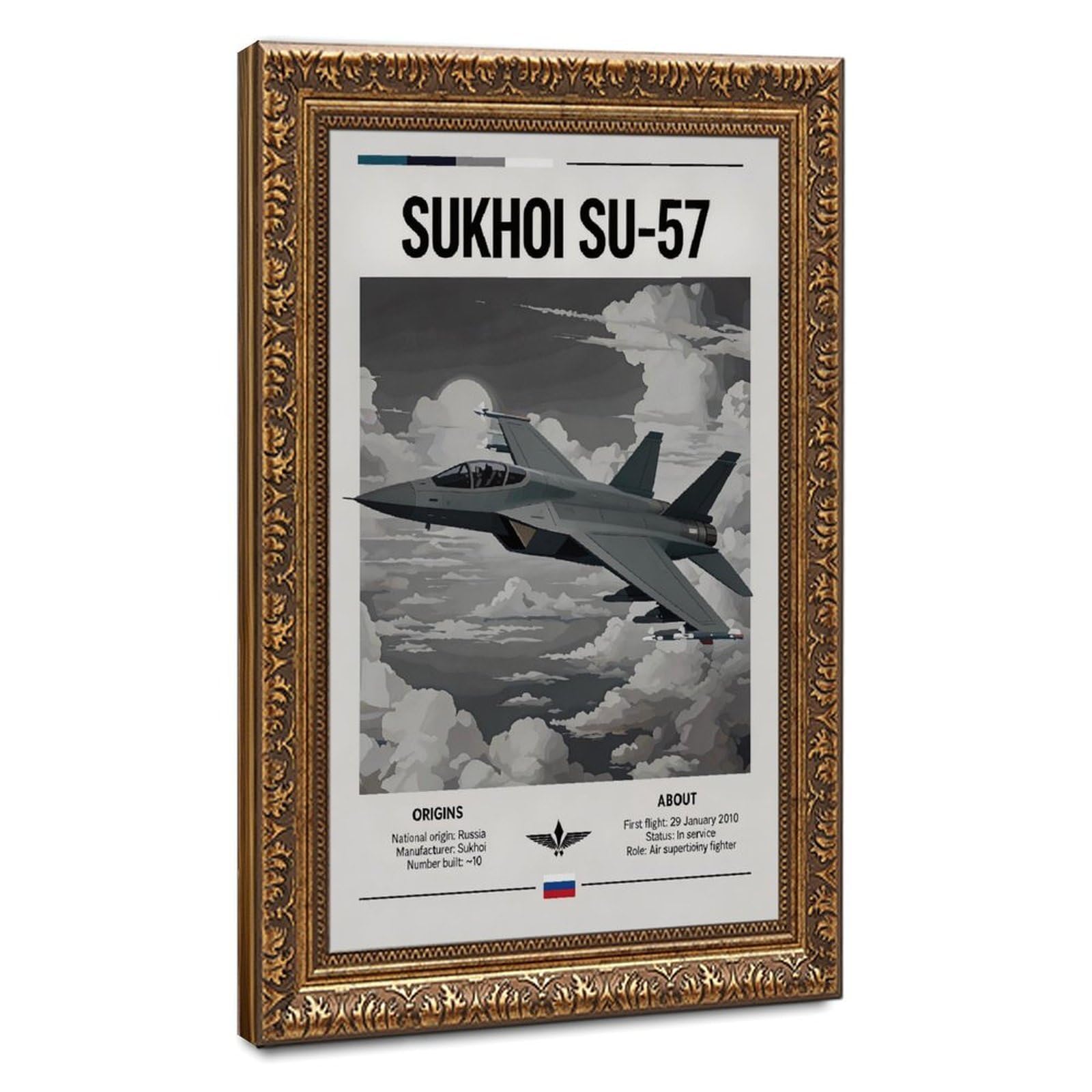 Bareronor Fighter Jet Canvas Poster for Dorm Room Decor Gift