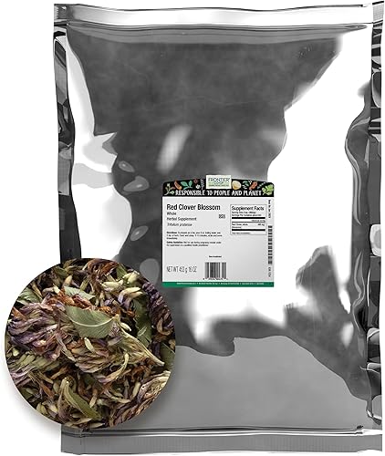 Frontier Co-op Whole Red Clover Blossoms - Bolsa a granel de 1 libra, fragante, natural y versátil para adornos y té de trébol rojo, Kosher, no