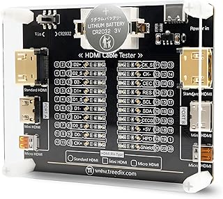 Cable Tester Board for HDMI Cable Tester Checker 20 LED Light Status Indictor to Check Disorder Short Open and Cross Connection for Standard HDMI Type A, Mini HDMI Type C, Micro HDMI Type D