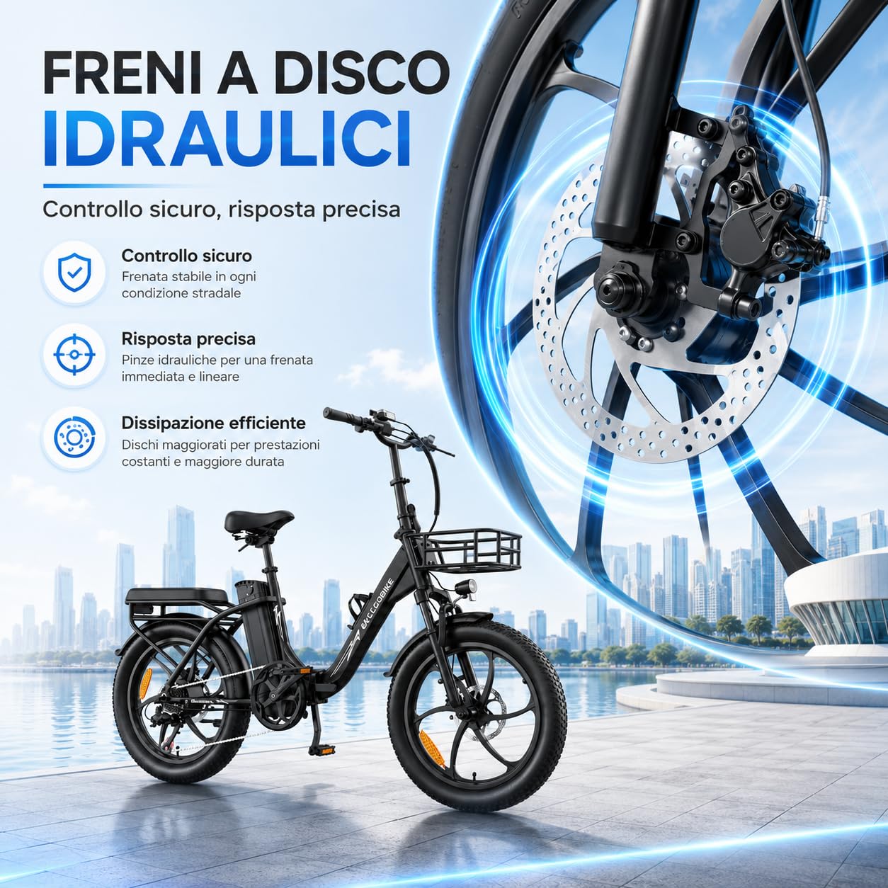 20" Bicicletta Elettrica Pieghevole, Batteria Rimovibile 48V20AH Autonomia Di 120Km Bici Elettrica，7 Velocità E Freni A Disco Idraulici Bici Elettrica Uomo ，E-Bike Da Per Adulti (nero)