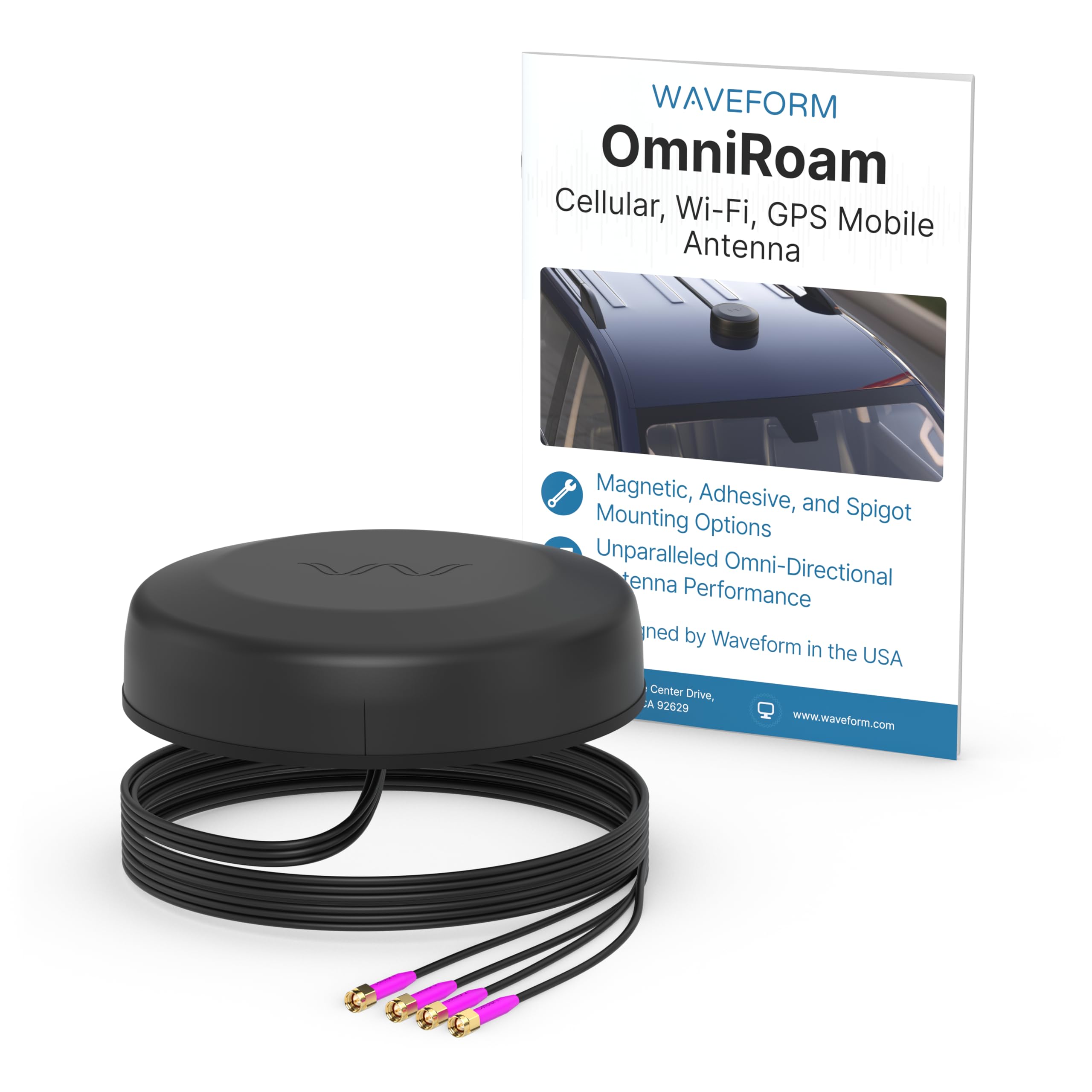 Waveform OmniRoam: 4-in-1 Low-Profile Mobile Antenna (4x4 Cellular)