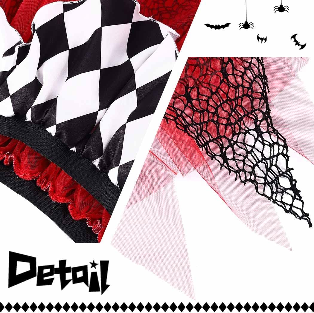 Zoestar Clown Tutu Skirt Black Red Tutus Halloween Party Tutu for Women