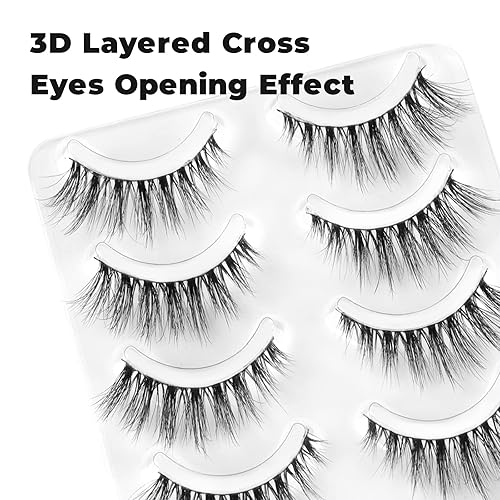 Miniatura 4 de Pestañas postizas, pestañas de ojo de gato, aspecto natural, pestañas finas de volumen 3D, pestañas de volumen 3D, banda de algodón fino, pestañas