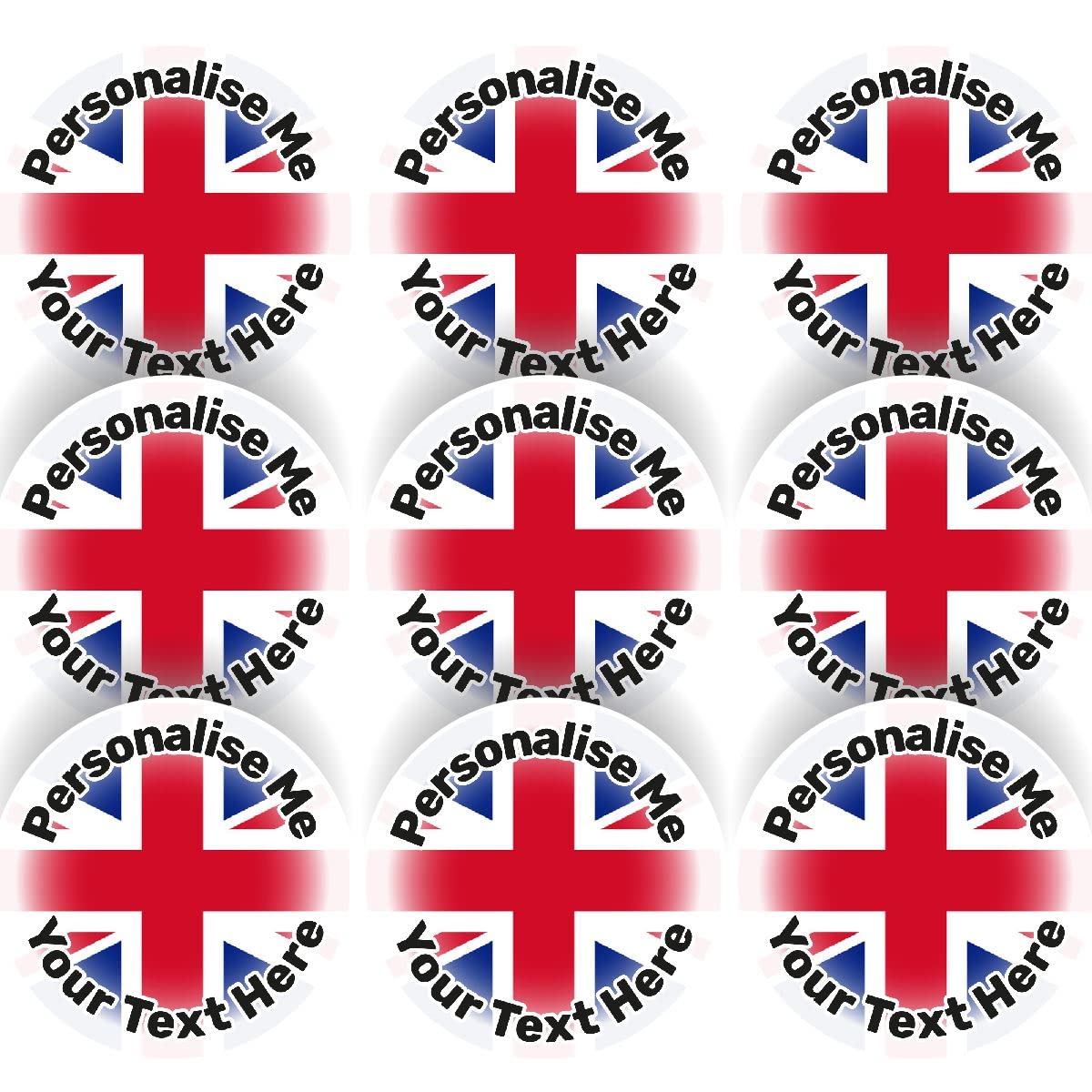 144 Personalised Union Jack 30mm Reward Stickers for School Teachers, Party Bag