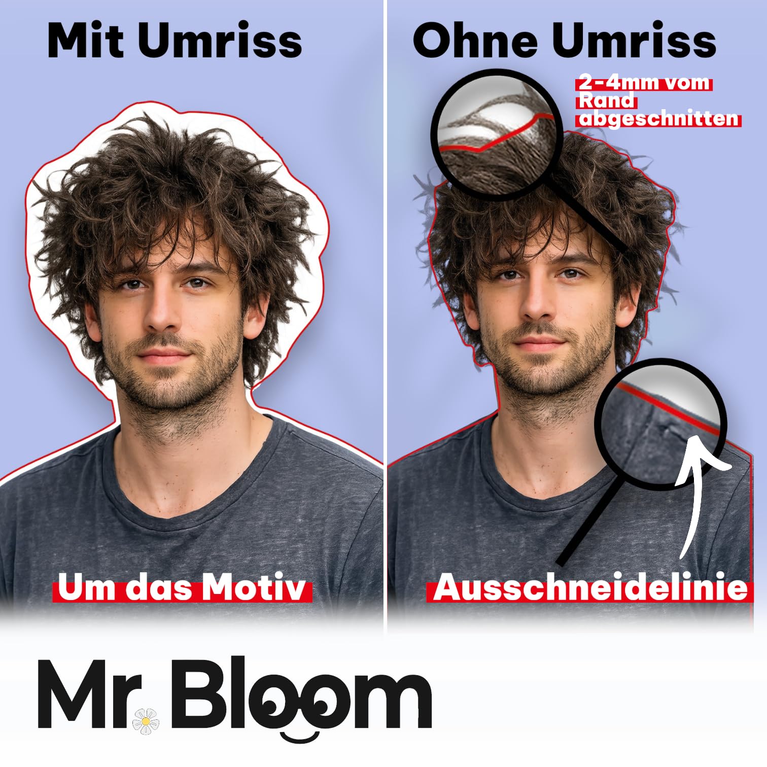 Mr. Bloom® Personalisierter Pappaufsteller mit eigenem Foto | Lebensgroß | Geschenkidee für Hochzeit, Geburtstag, Jubiläum & Abschied | Made in EU