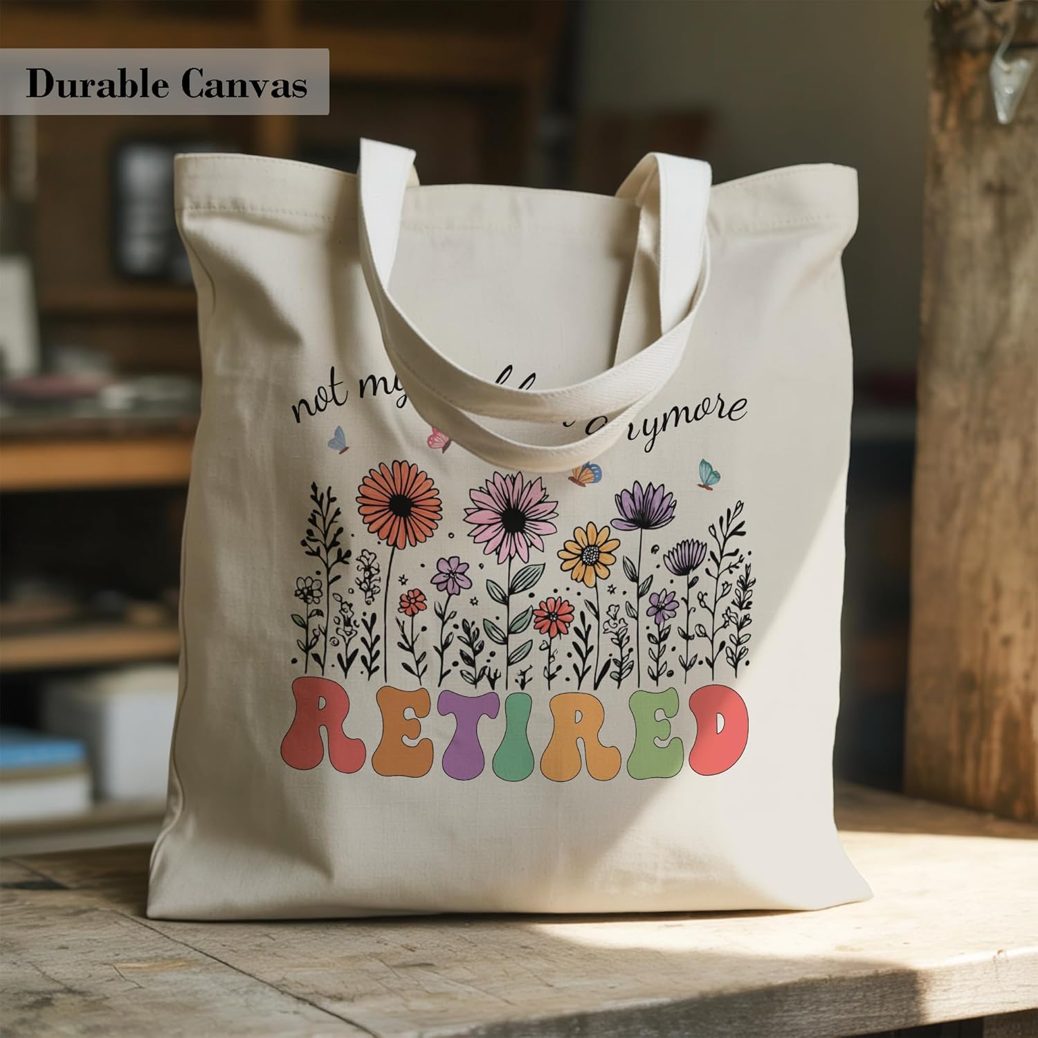 Aesthetic Canvas Tote Bag, Cute Reusable Bags for Women with Inner Pocket - Image 3