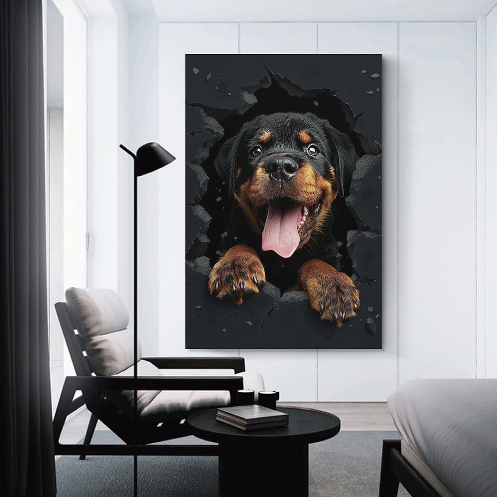 Junmoney Canvas Wall Decor Rottweiler(2), 20x30inch(50x75cm), for Bedroom Decor, Cosy Corners Or Studios, Decorative Wall Art for Cosy Rooms