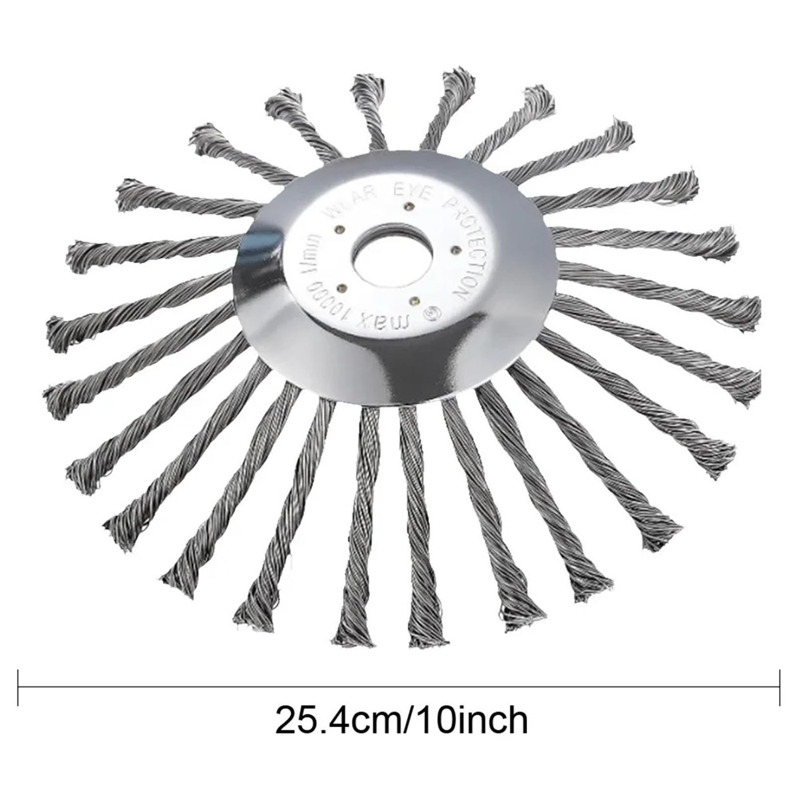 Cabezal de cepillo for desmalezar de alambre de acero de 10 pulgadas | Herramienta universal for eliminar óxido compatible con desbrozadoras y cortacéspedes.