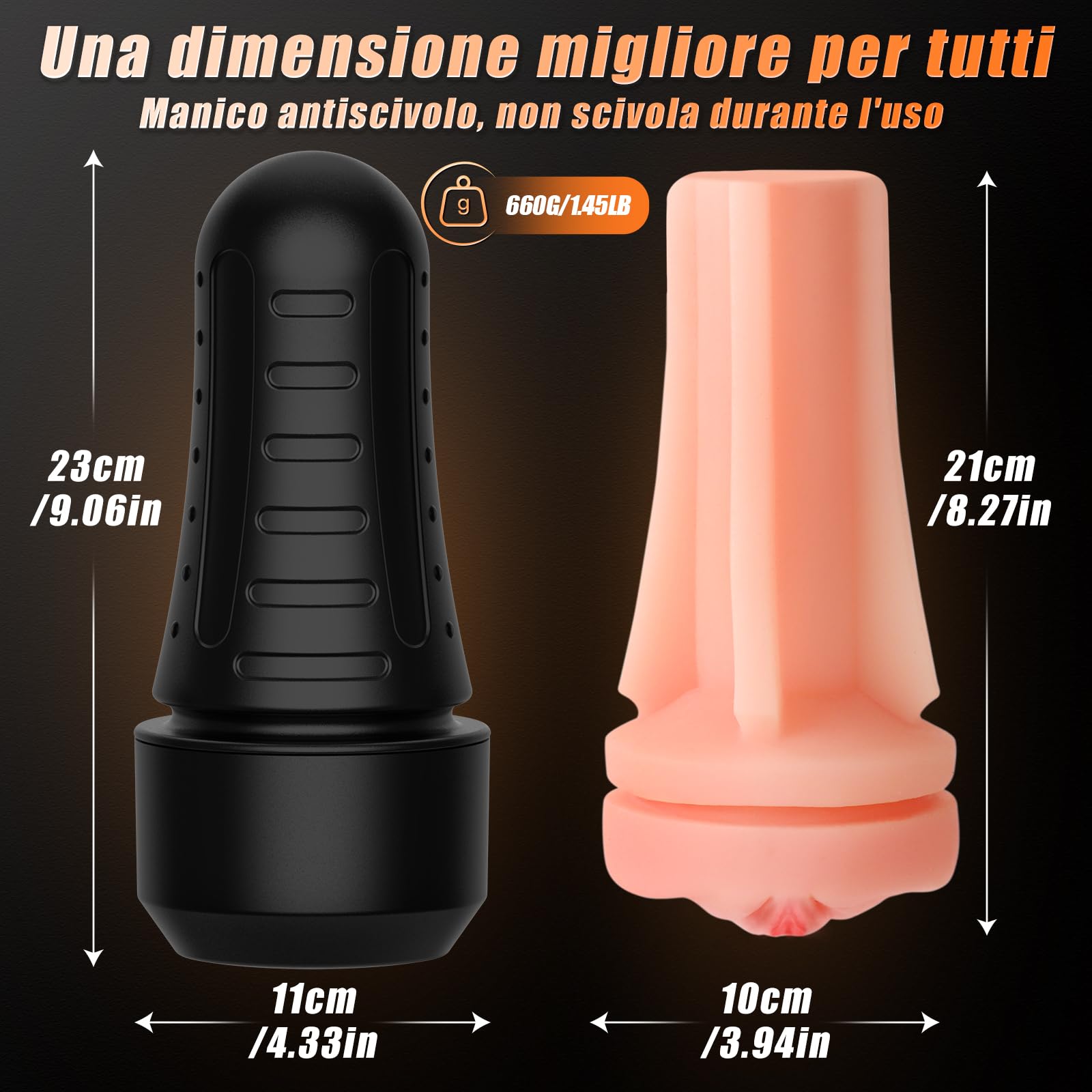 VIJISA Masturbatore Uomo Realista XXL – Sex Toy Morbido con Texture 3D e Rilievi Interni