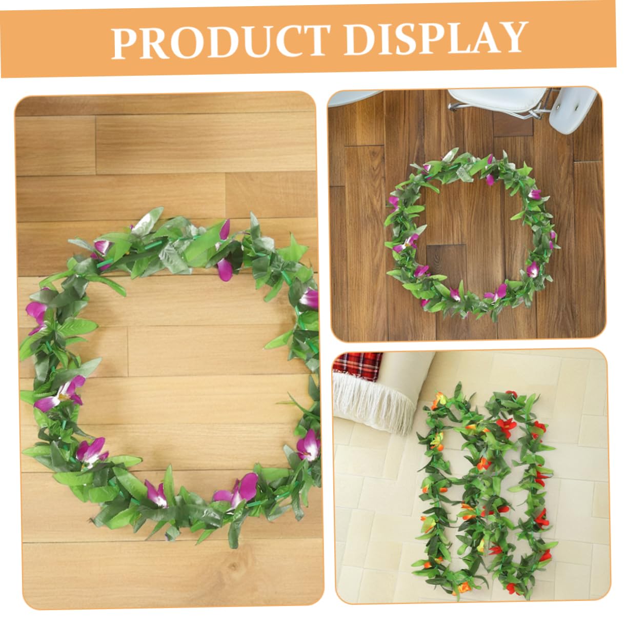 ABOOFAN 12pezzi Ghirlande Hawaiane da Collane di Fiori Tropicali Foglie Verdi Decorazioni per Feste Hawaiane per Feste Tema Luau Beach ed Estive