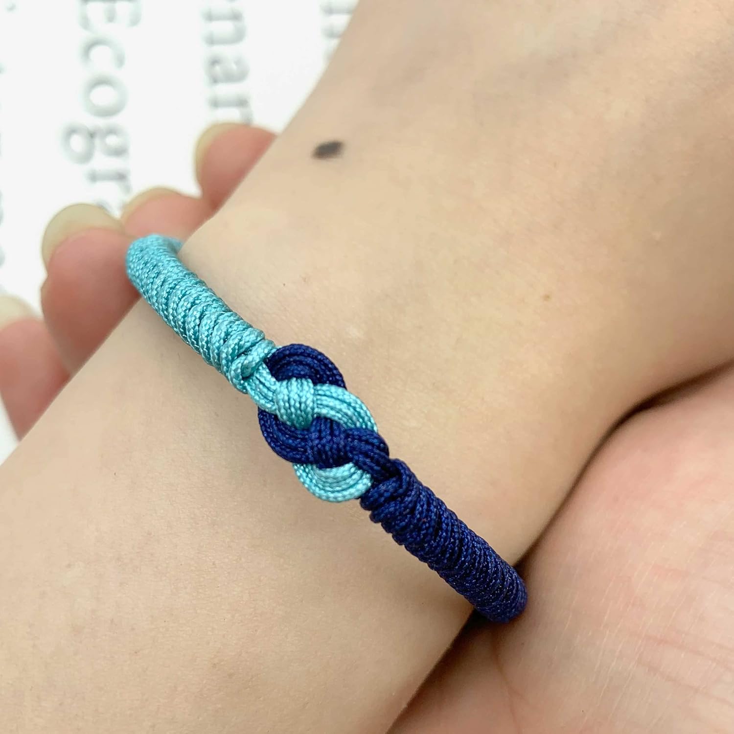 LAMIBEE Infinity Love Multicolor Bracelet for Men Women, Tibetan Lucky Amulet Knot Bracelet, Woven Thread String for Friend and Couple, Peace and Protection - Image 9