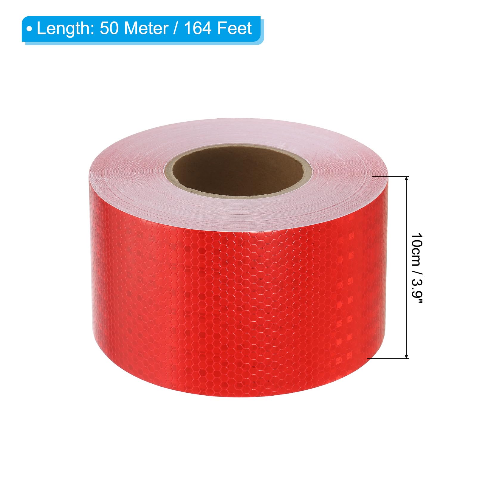 PATIKIL Ruban Réfléchissant, 4 Pouces x 164 Pieds Imperméable Autoadhésif Haute Visibilité Ruban de Sécurité d'Avertissement Réfléchissant pour Camions Remorques Voitures, Rouge | pour Camions Remorques Voitures, 4 Pouces x 164 Pieds, Autoadhésif, Haute V