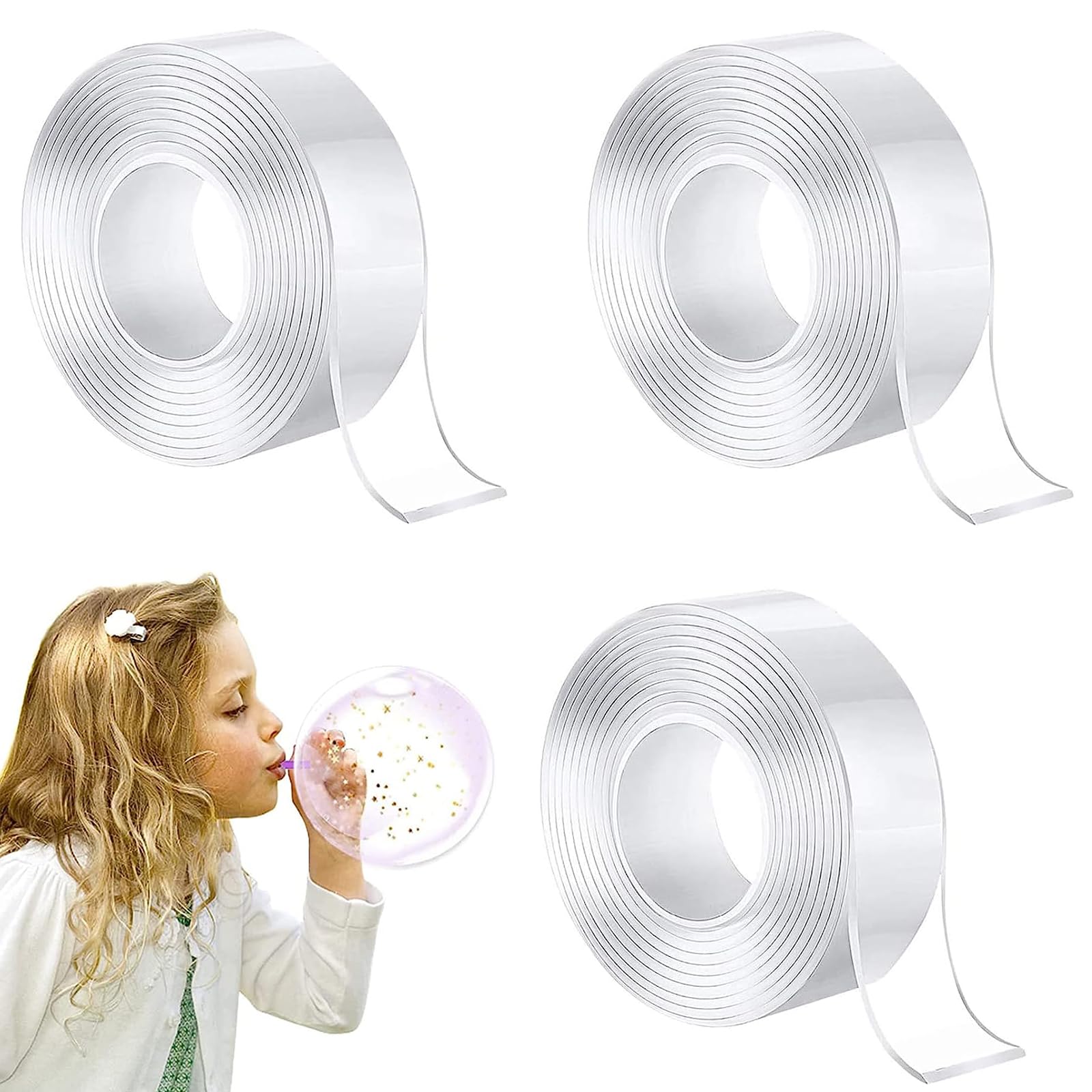 Mounting Tape NUOBESTY Heavy Duty Double Sided Tape - Transparent Adhesive  Roll For Indoor Outdoor Use Double Sided Tape Roller, image size:1600x1600