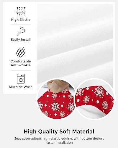 Miniatura 5 de Fundas elásticas para silla de oficina de copo de nieve de Navidad, 2 piezas, suave, decorativo, protector para silla de escritorio, protector