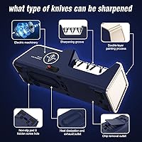 Vista 3 de Homly Professional Electric Knife Sharpeners for Kitchen Knives with Diamond Abrasives and Precision Angle Guides, Multifunctional 3-Stage Slots