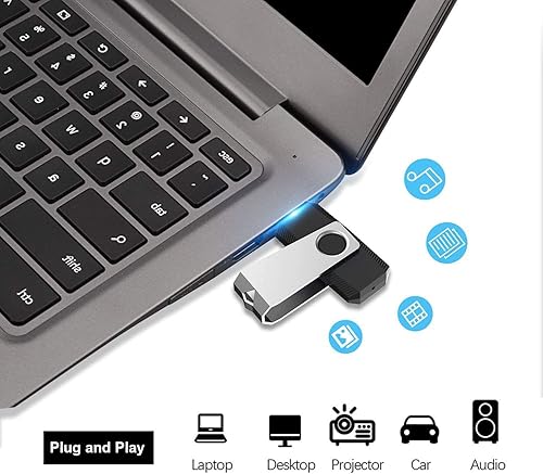 Miniatura 2 de Aiibe Unidad flash USB de 32 GB, paquete de 10 unidades flash USB 2.0 de 32 GB, unidad de memoria USB 2.0, unidad USB de 32 GB (5 colores mezclados