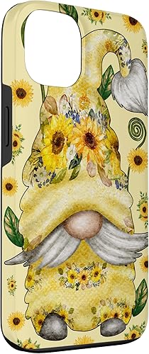 Miniatura 3 de iPhone 13 Gnomo de girasol único para primavera y verano lindo patrón caso