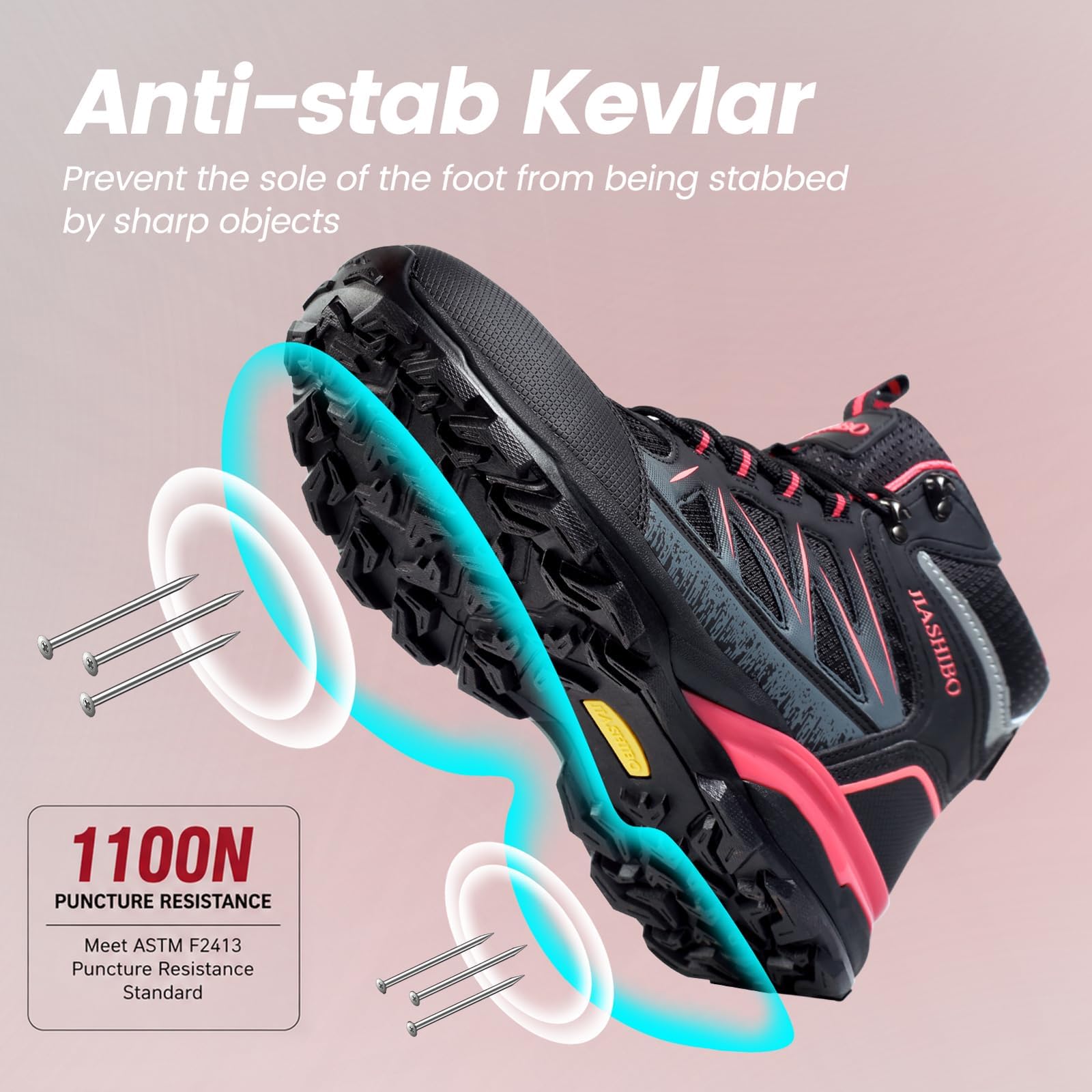 Scarpe antinfortunistiche da donna – Scarpe da lavoro con punta in acciaio, impermeabili, antiscivolo, antiperforazione, traspiranti, high-top di sicurezza per artigianato industriale