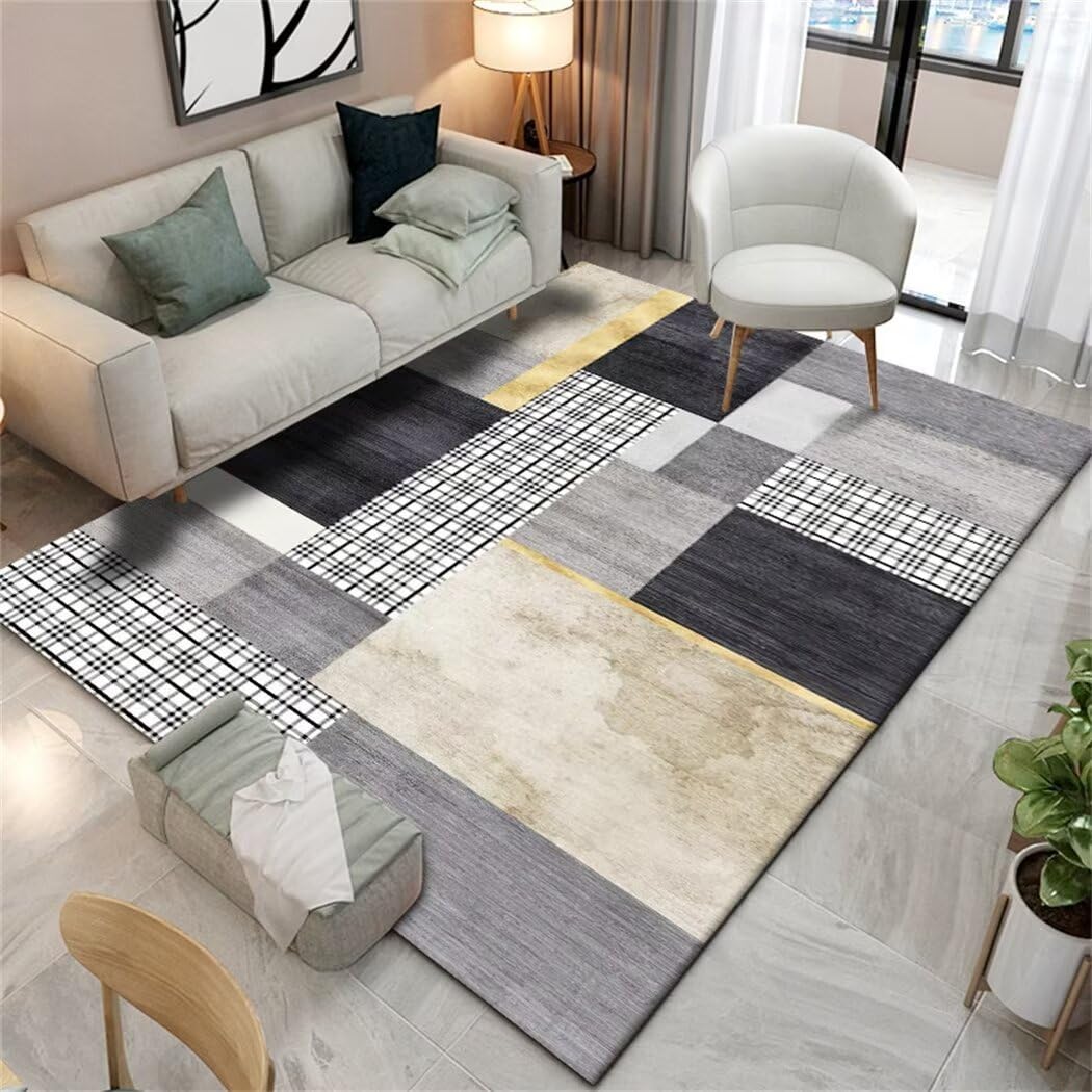 Tapis protection sol 160x230cm grand format carré géométrique