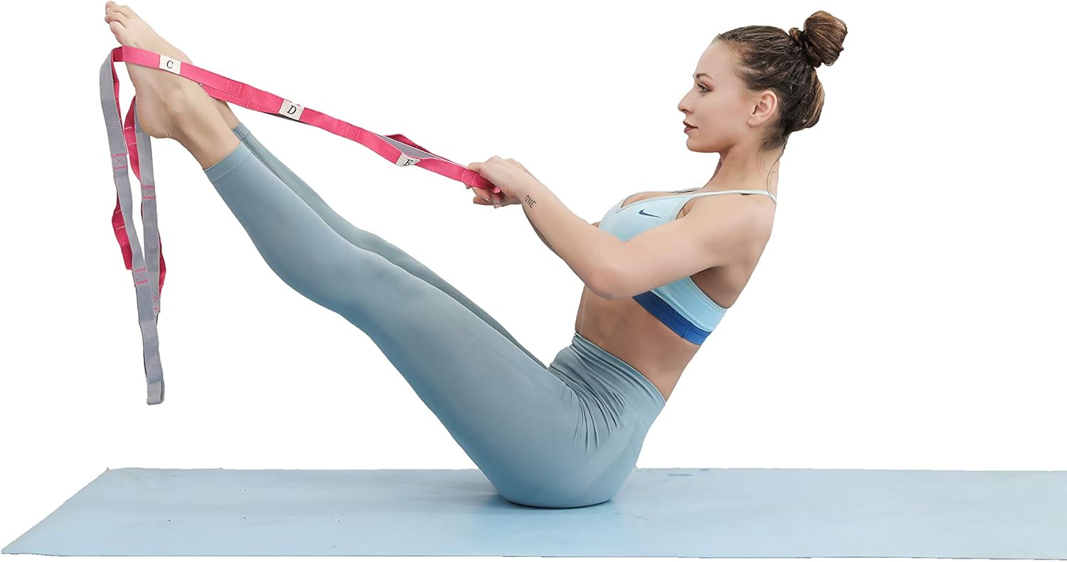 Yoga Stretch Out Hamstring Strap, Multi Loops Adjustable Exercise Band for Stretching, physical therapy, Workout, Pilates, Dance and Gymnastics with Carry Bag : Sports & Outdoors