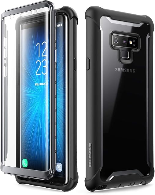 i-Blason Ares Full Body Rugged Clear Bumper Case for Galaxy Note 9 (2018), Black
