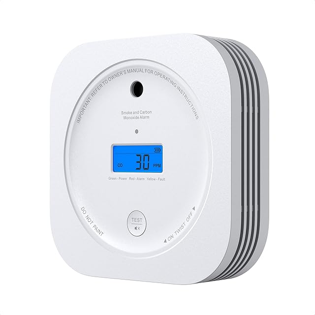 Smoke & Carbon Monoxide Alarm, AEGISLINK Combination Smoke & Carbon Monoxide Alarm Detector, 10-Year Lifespan & Replaceable Battery, Smoke & CO Alarm Detector with Test/Silence Button, SC200
