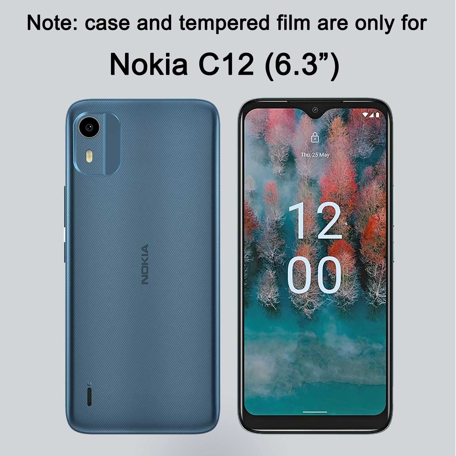Custodia Per Nokia C12 Con Cover Morbida TPU + Pellicola Vetro Temperato 9H - Multicolore Antiurto