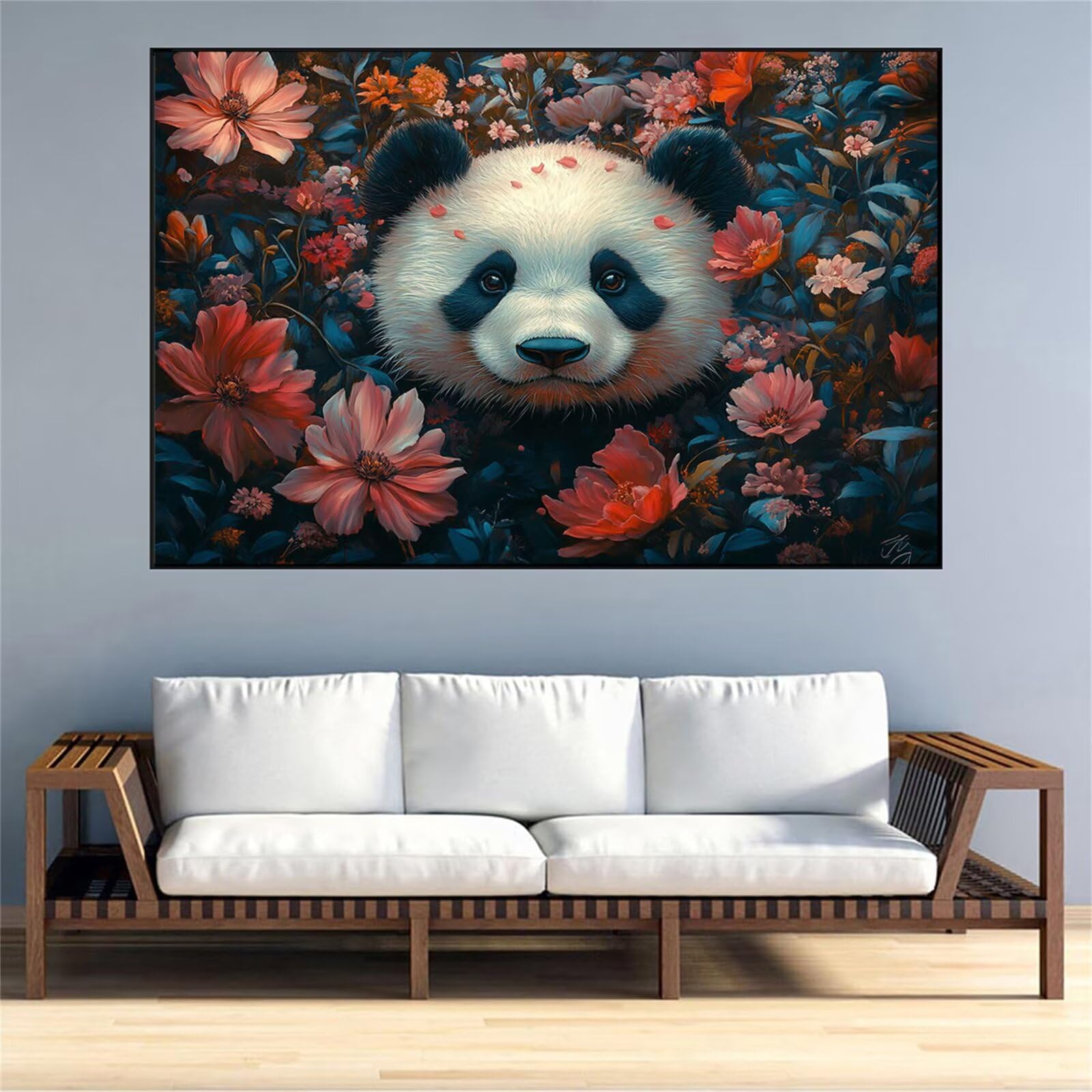 Diament Malarstwo Panda Diament Malarstwo Dorosły Kwiaty Diamentowe Malarstwo Dziecięce Początkujący, 5D Diamenty Haft Kompletny zestaw, DIY Ścieg krzyżykowy Malarstwo Rzemiosło do Dekoracji Ściennej