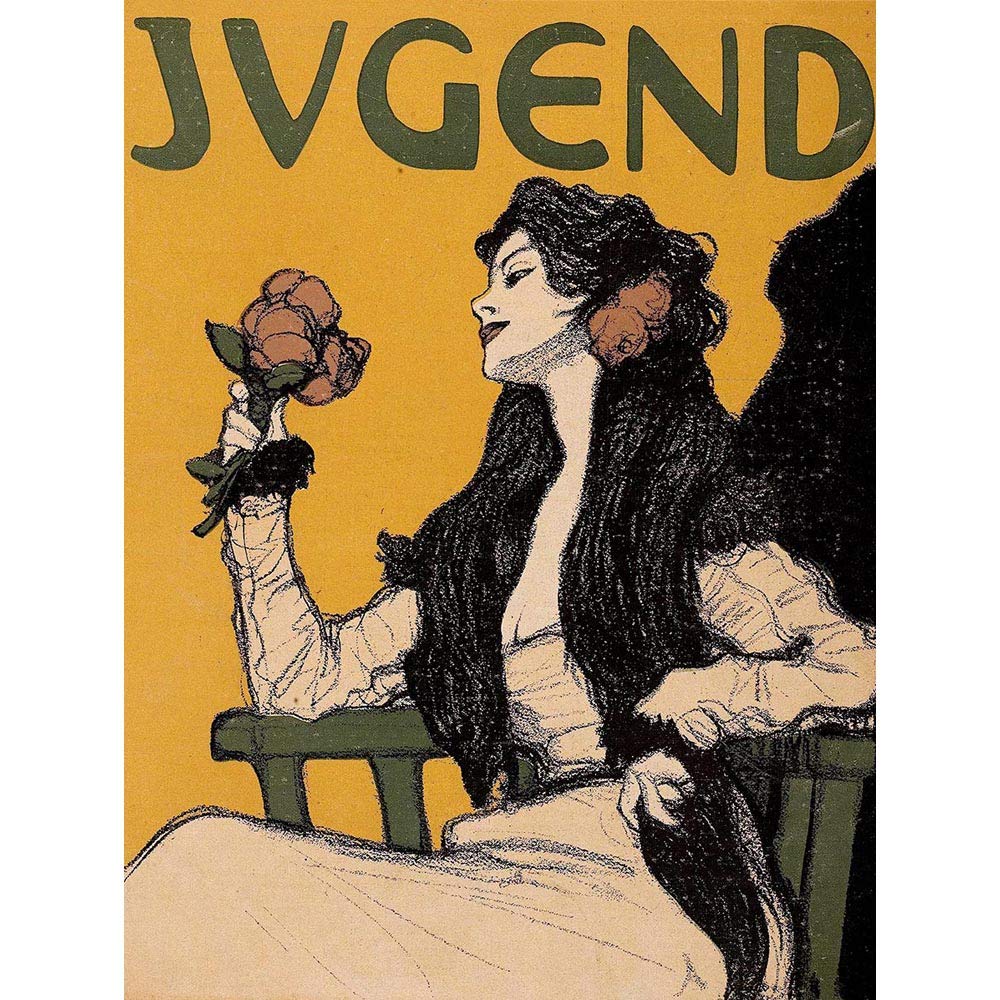 Wee Blue Coo Advert Cultural Magazine Cover Jugend Rose Nouveau Art Print Poster Wall Decor 12X16 Inch