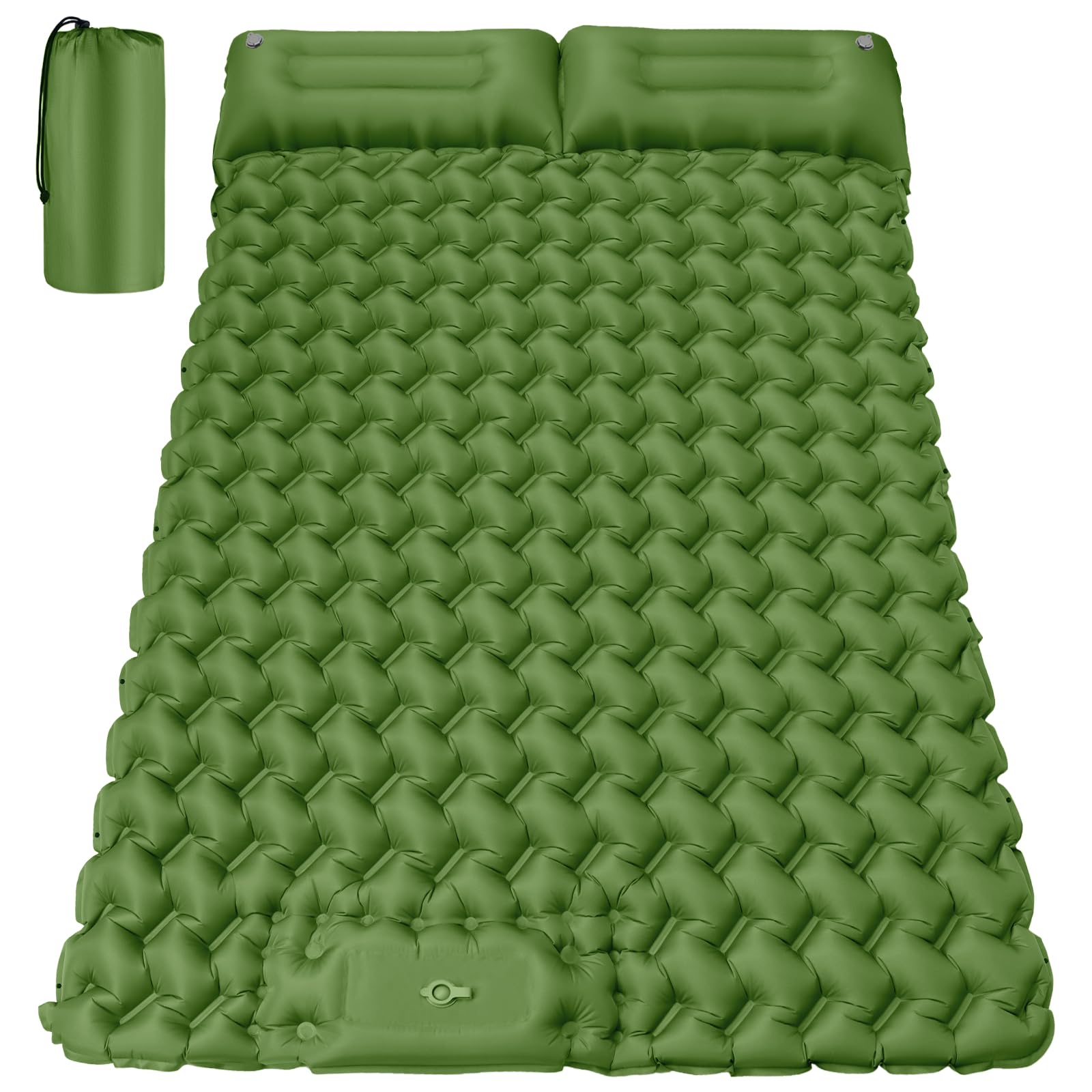 FORRINX Sleeping Pad Double Ultralight Inflatable Camping Mat Self Inflating 200x130cm Camping Mattress Portable Air Bed Waterproof Compact 30x18cm for Backpacking, Hiking, Beach, Tent