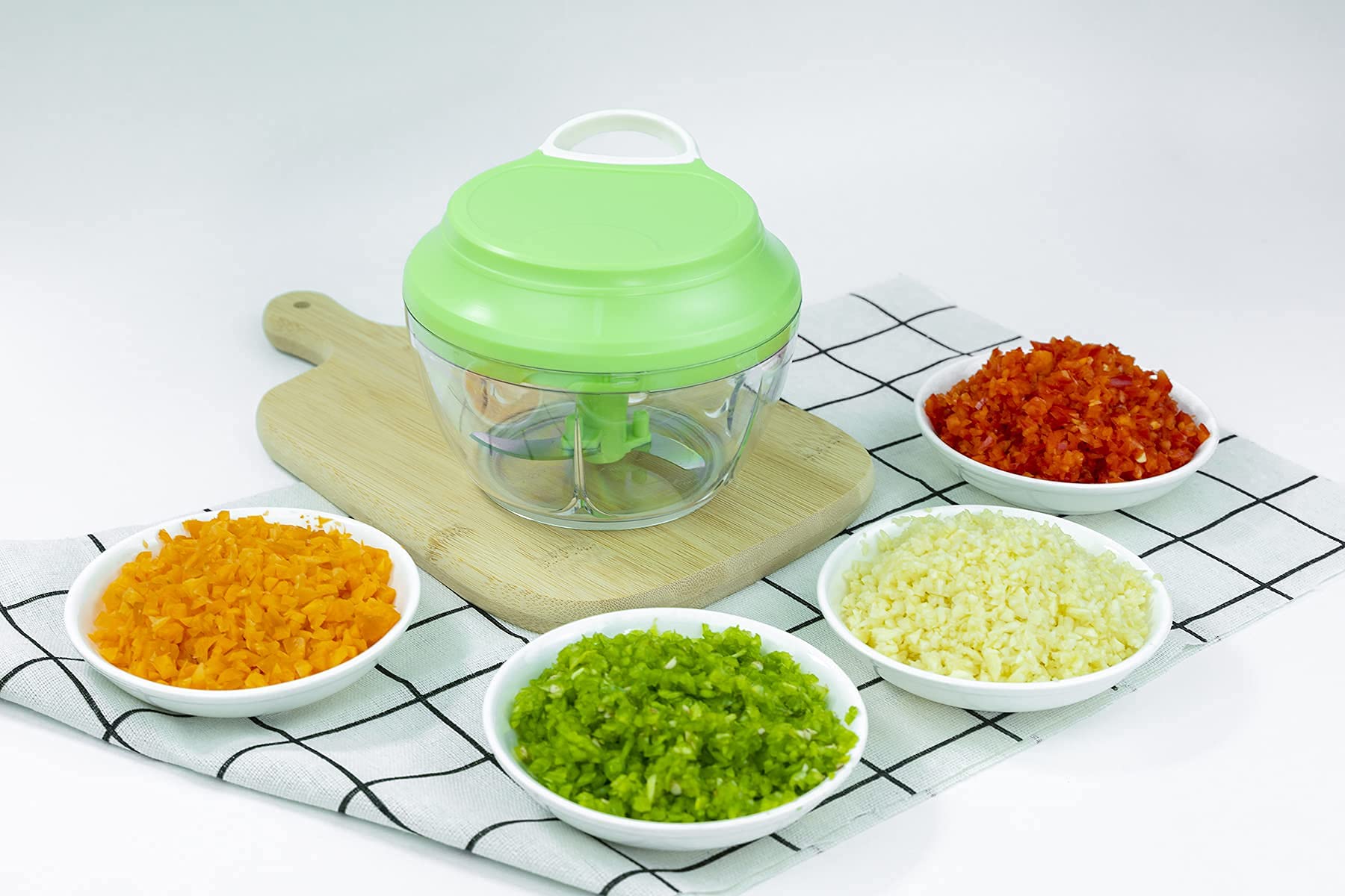 Mini Knoflook Chopper, Pull Chop Chopper en Handmatige Keukenmachine met Snoer Mechanisme voor Groente Knoflook Ui Vruchten