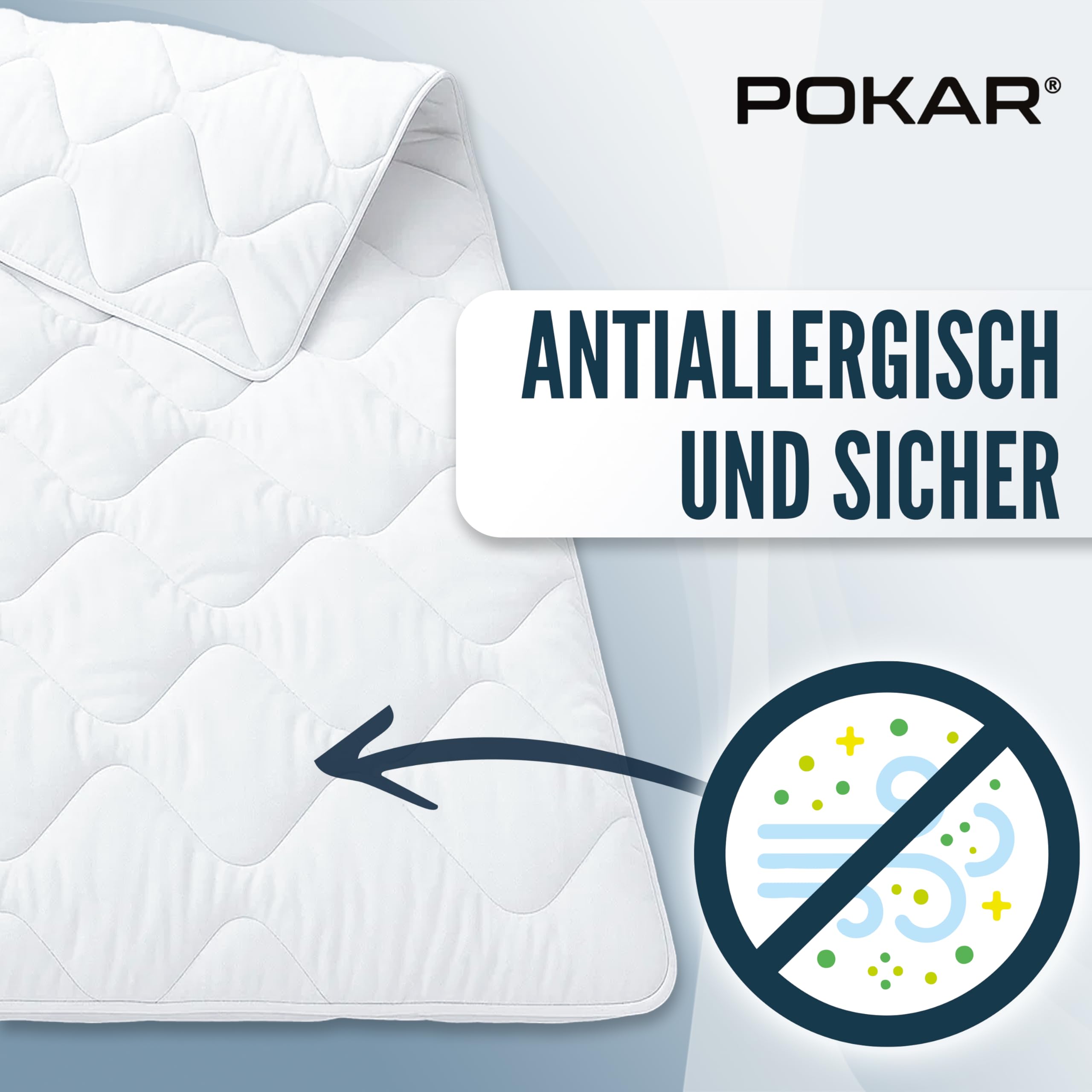 POKAR Piumone Piumino Invernale Trapuntato Matrimoniale Singolo 100% Microfibra Ipoallergenica Anti Allergico, 155 x 220 cm