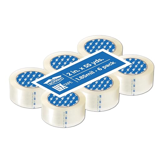 TAPE,SEAL,BOX,2X55YDS,6PK,CLR