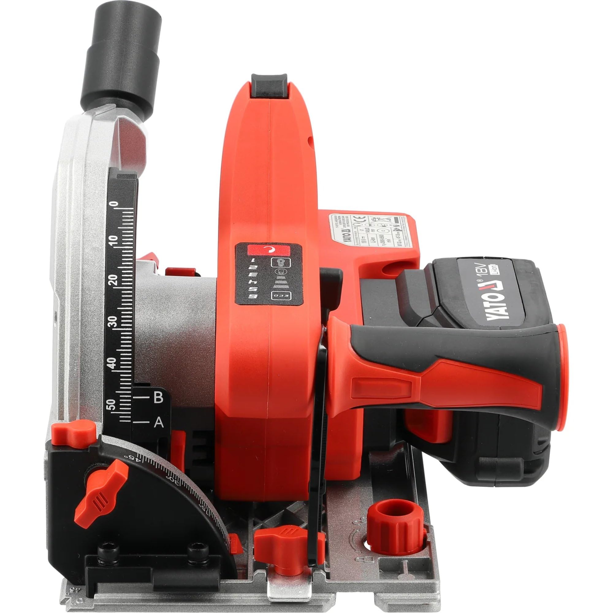 Akku Tauchsäge 18 V con guida a battuta 140 mm – sega circolare senza fili per legno inclusa batteria da 4 Ah, caricabatterie, tagli precisi, aspirazione della polvere, per lavori fai-da-te domestici